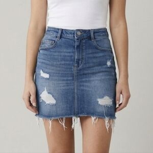 GARAGE High-Rise Denim Ripped Mini-Skirt Size XS